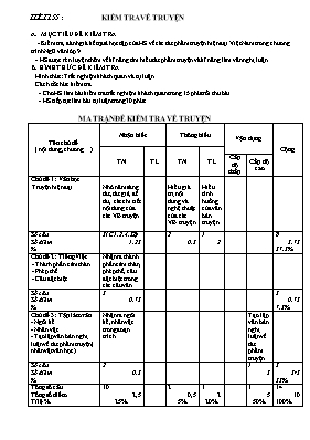 Ma trận và đề kiểm tra Ngữ văn lớp 9 phần Truyện (Có đáp án)